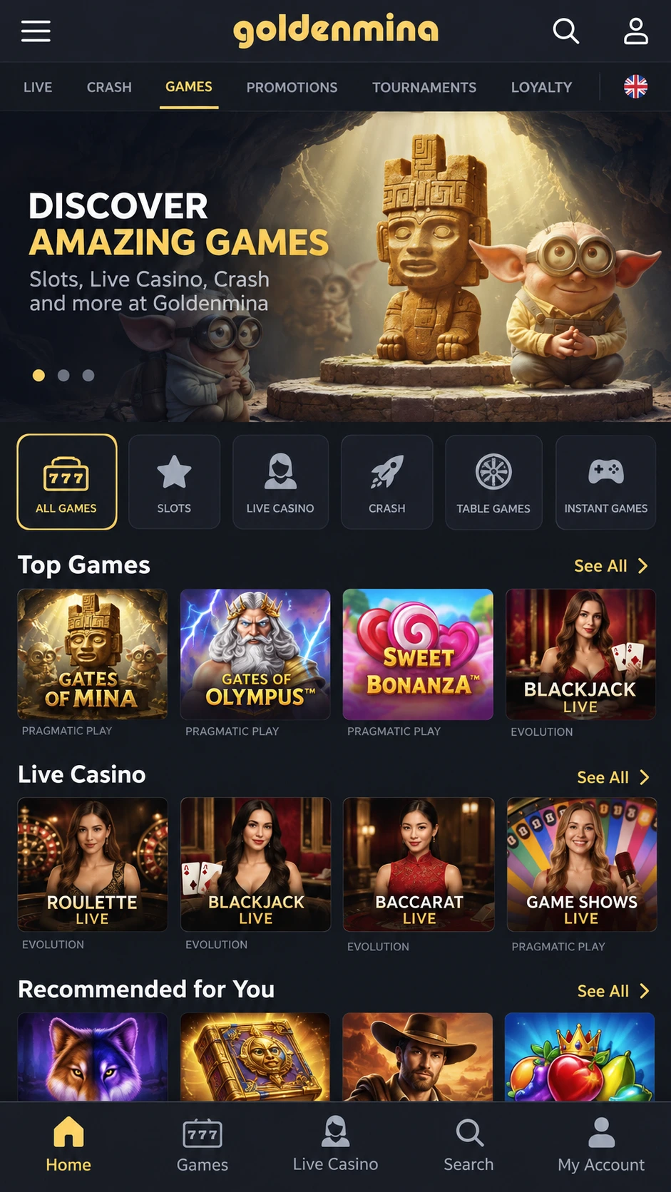 Die Goldenmina Casino App